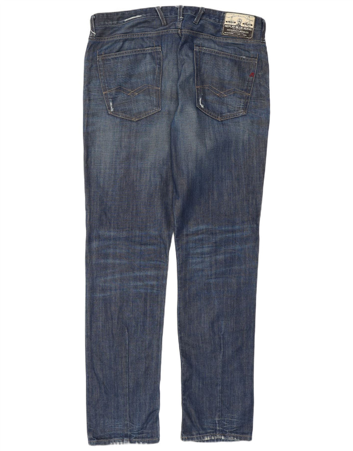 Replay Herre Tirmar Tapered Jeans W36 L34 Blå Bomuld