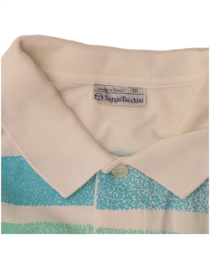 SERGIO TACCHINI Herre poloshirt Lille hvid stribet bomuld