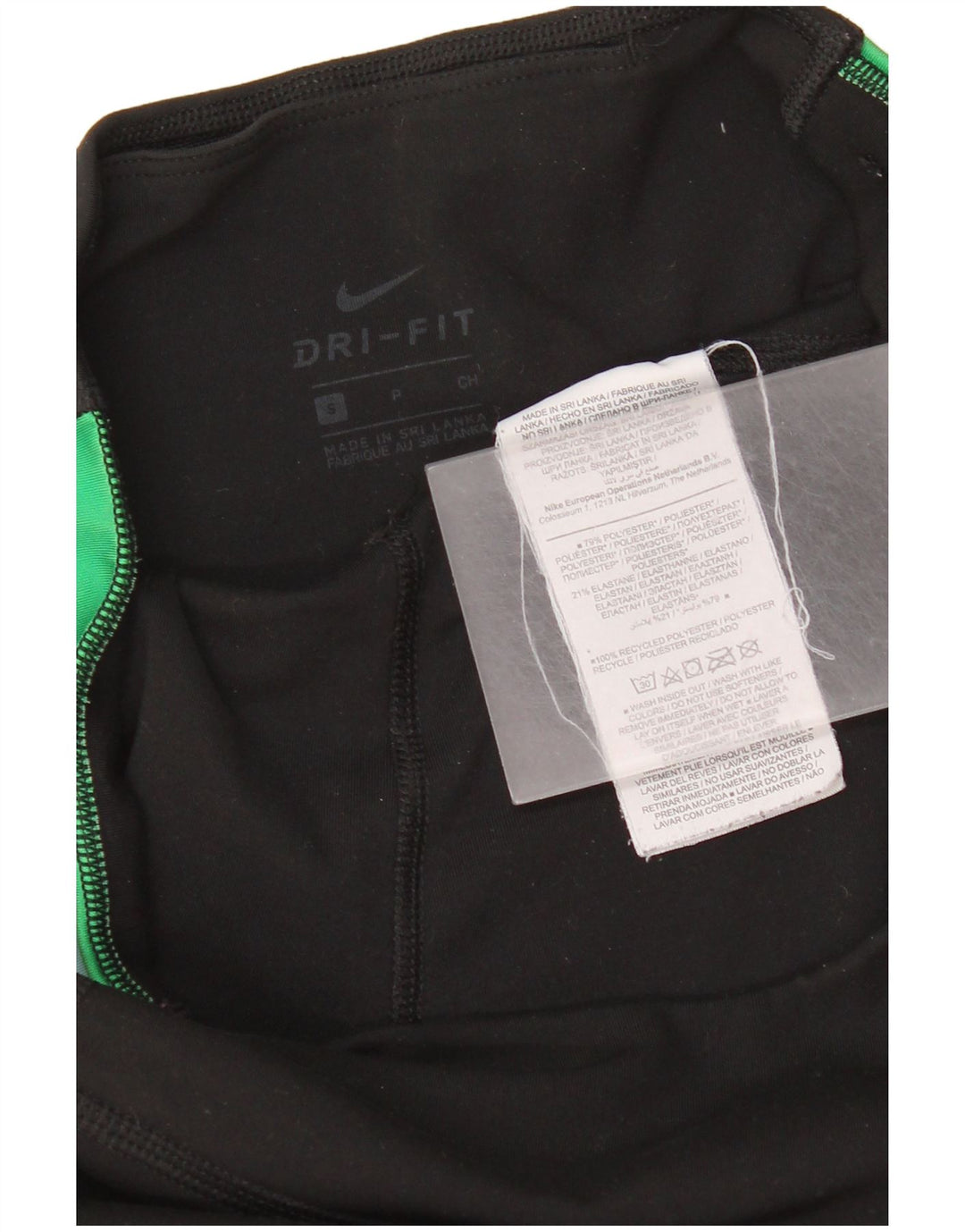 Nike Dri Fit grafiske leggings til kvinder, lille sort stribet polyester