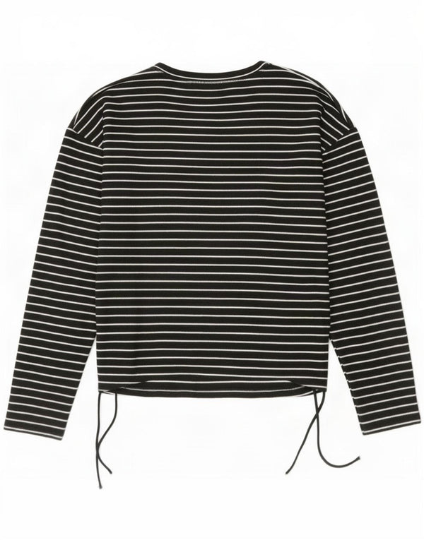 Zara Dame Top Langærmet UK 16 Large Black Pinstripe Polyester