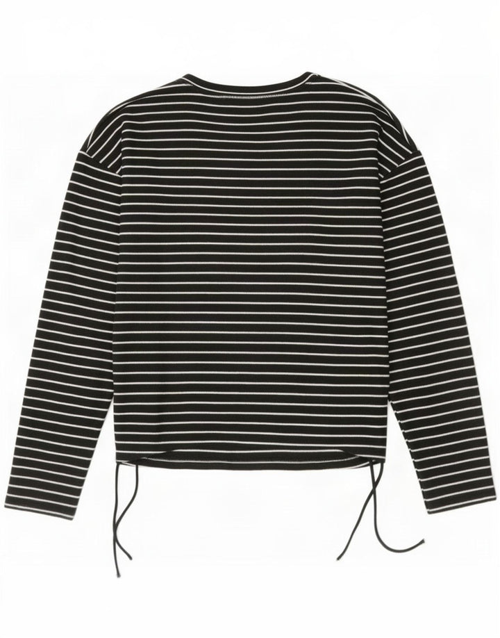 Zara Dame Top Langærmet UK 16 Large Black Pinstripe Polyester
