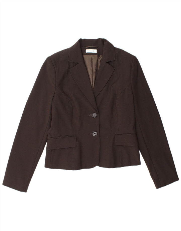 COMMA, Womens 2 Button Blazer Jacket IT 40 Small Brown Viscose