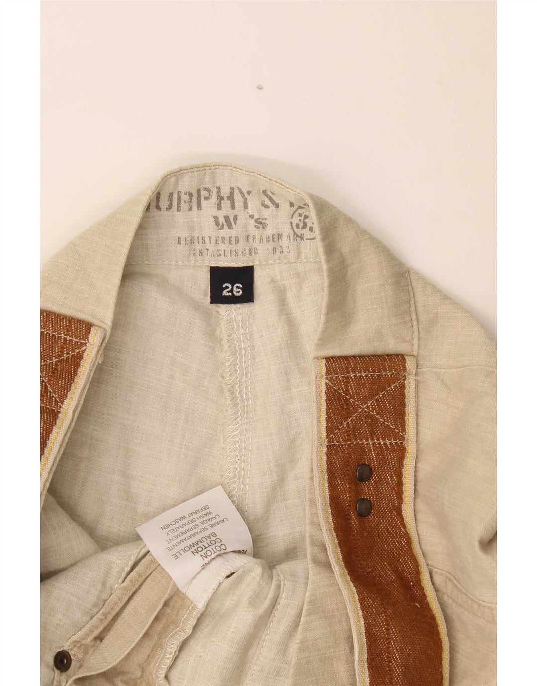 Murphy & Nye Dame Bootcut Casual Bukser W26 L31 Beige Bomuld