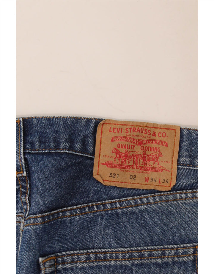 Levi's Herre 521 tilspidsede jeans W34 L28 blå bomuld