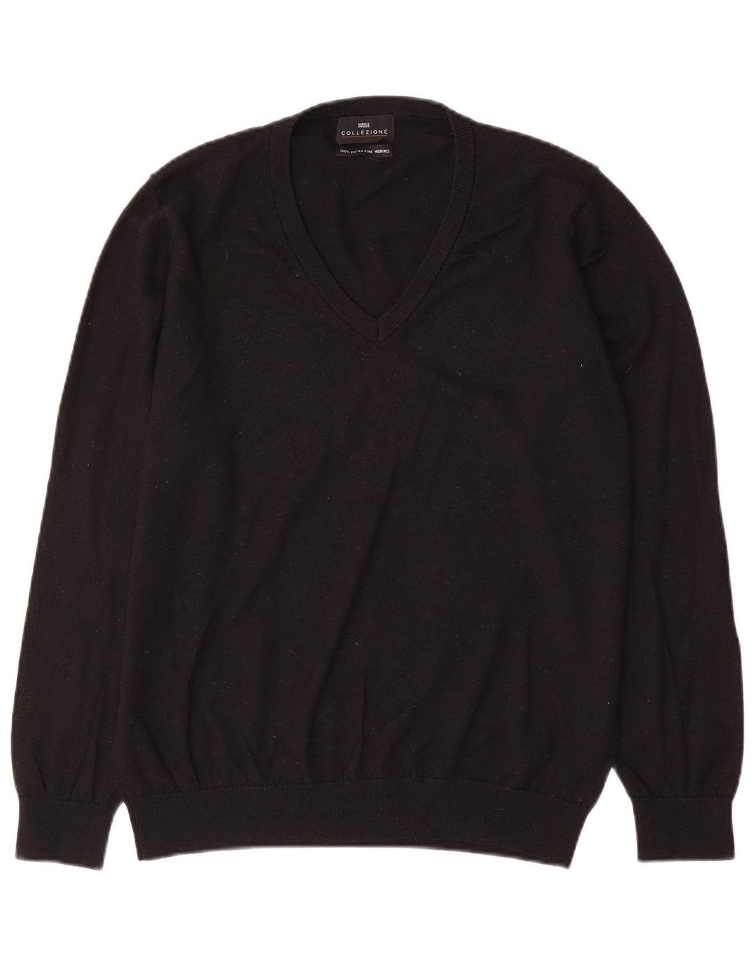 Marks & Spencer Herre V-hals sweater Stor sort uld