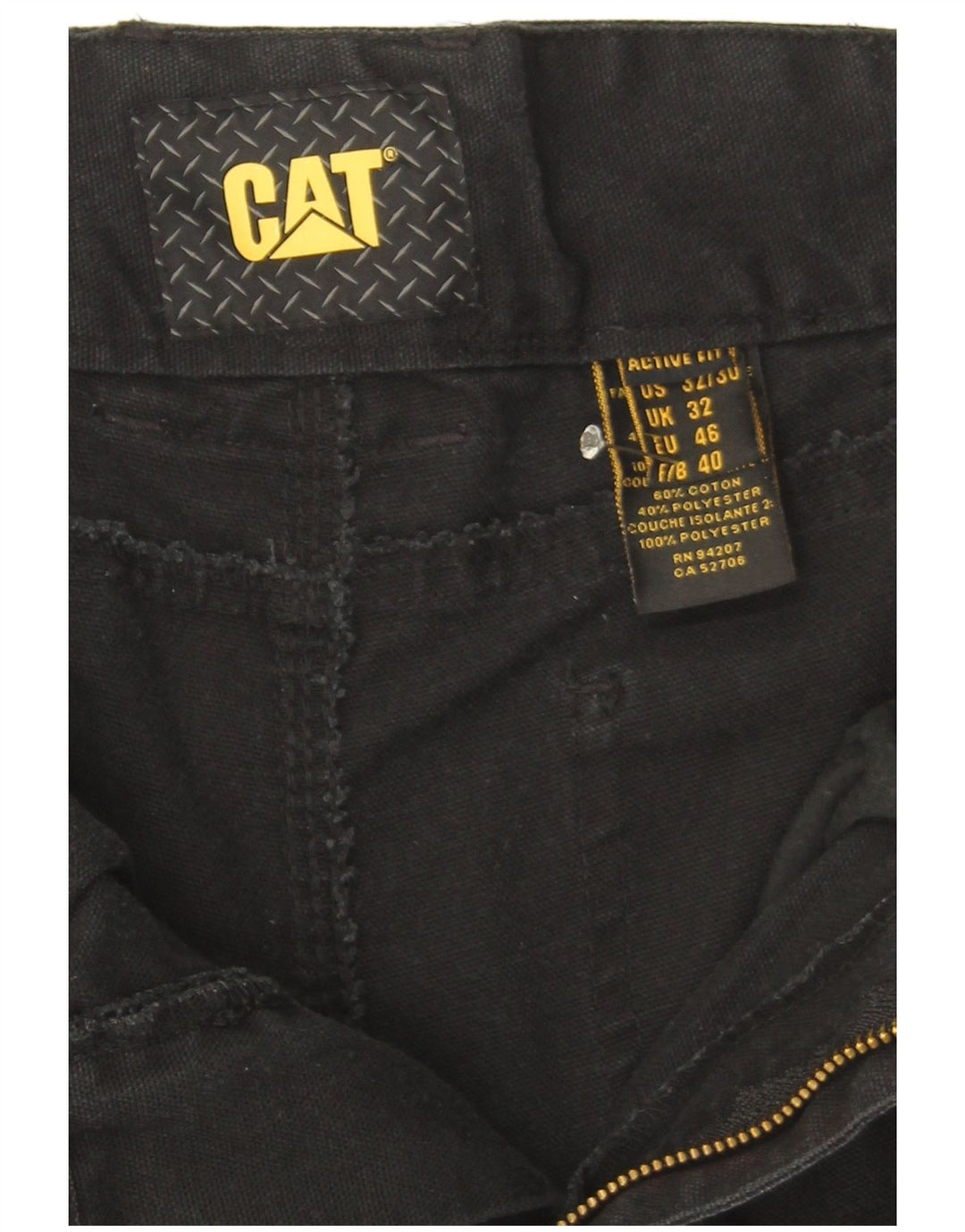 CAT Straight Cargo bukser til mænd W32 L29 sort bomuld