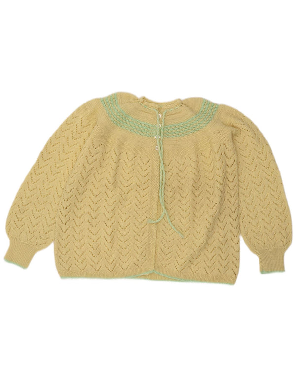 Vintage dame cardigan sweater UK 16 Large Yellow