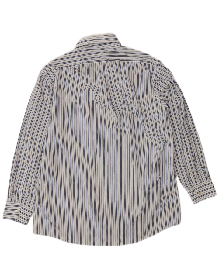 Chaps Herre Classic Fit skjorte str. 16 Stor hvid stribet bomuld