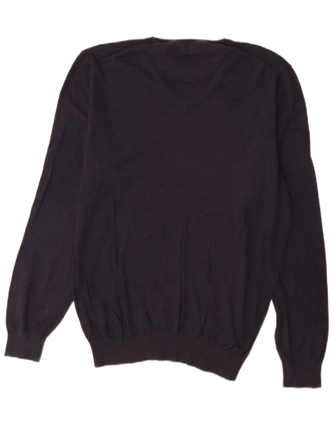 Massimo Dutti Herre V-hals sweater Stor marineblå bomuld