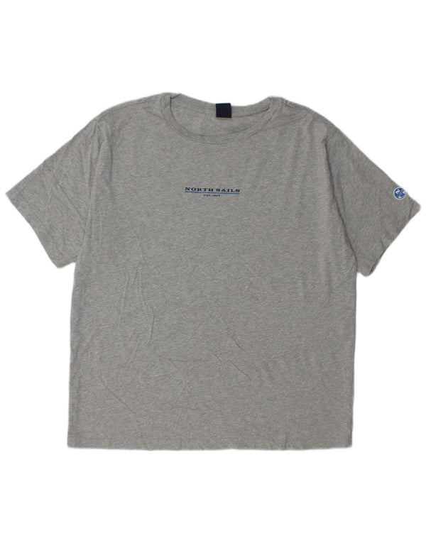 North Sails Herre T-Shirt Top XL Grå Flecked Bomuld