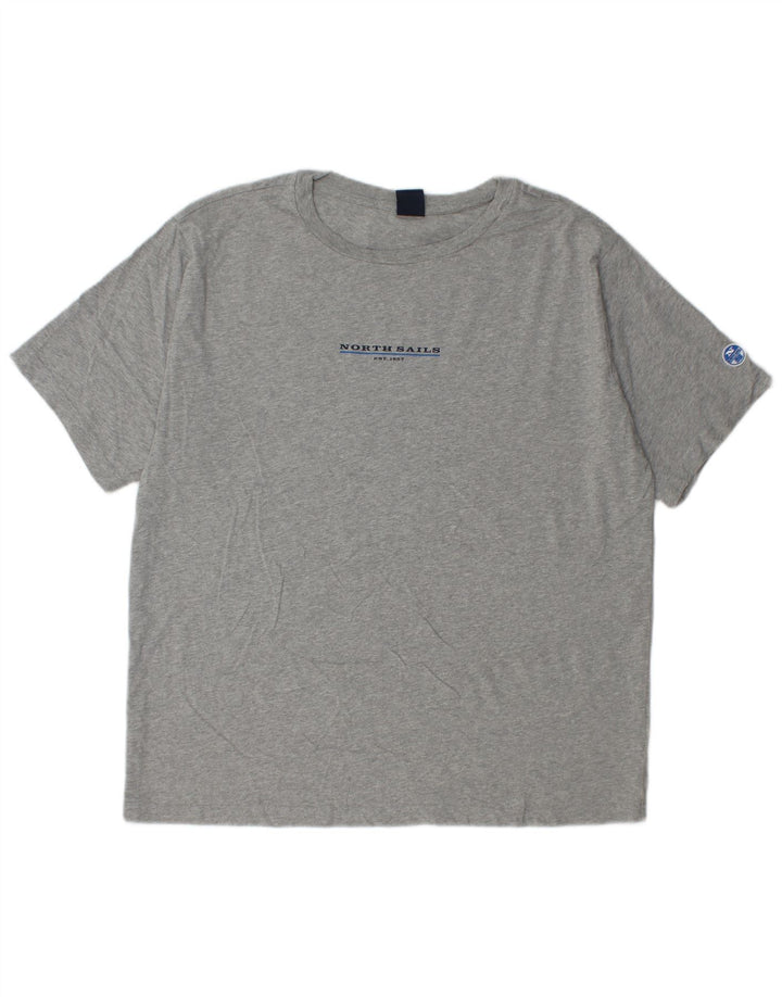 North Sails Herre T-Shirt Top XL Grå Flecked Bomuld