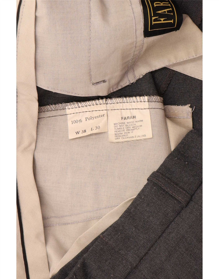 Farah Herre Pegged Suit Bukser W38 L30 Grå Polyester