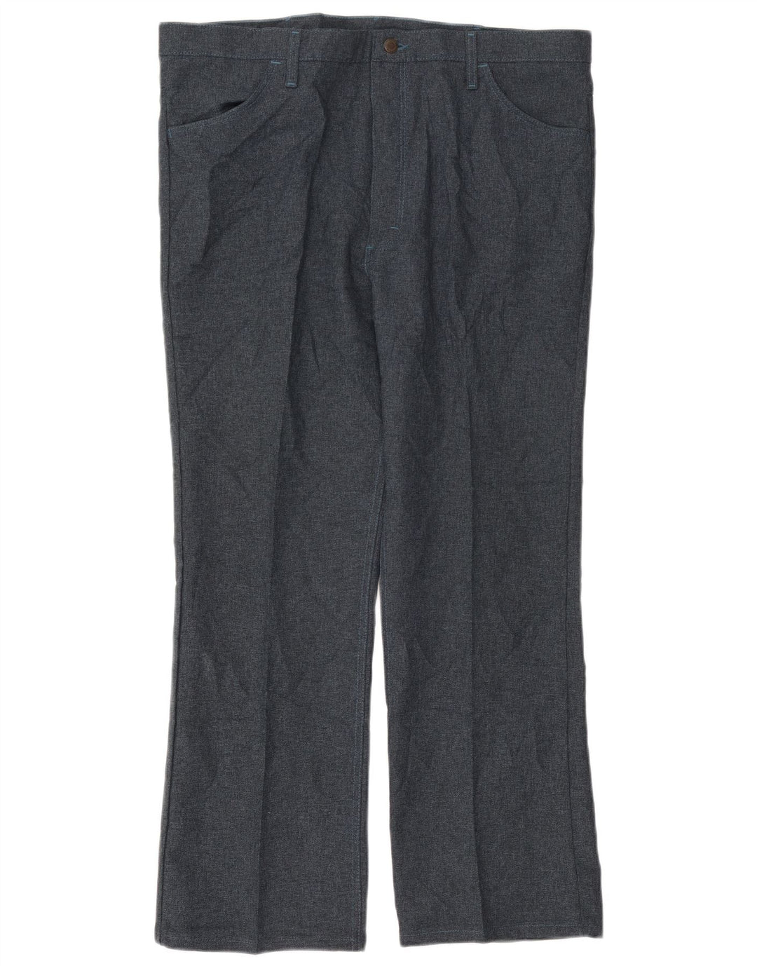 Wrangler Straight Suit Bukser til mænd W42 L30 Marineblå polyester