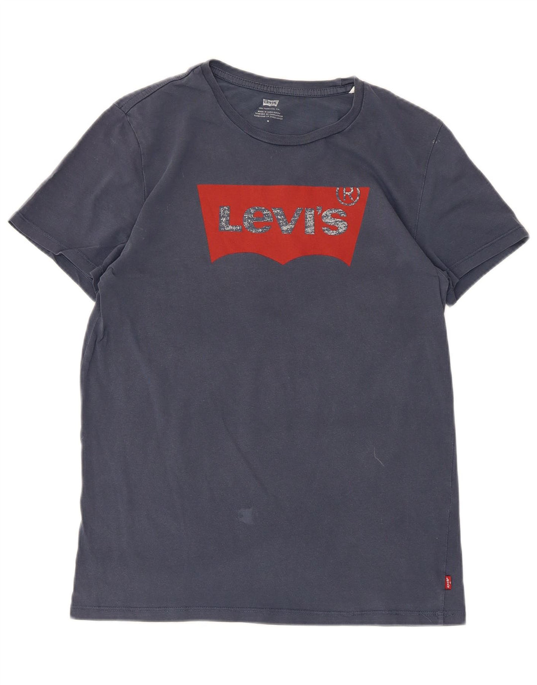 Levi's Grafisk T-shirt top til kvinder UK 12 Medium Navy Blue