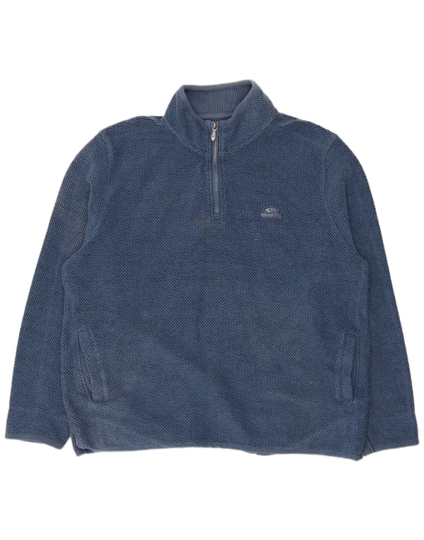 Weird Fish Herre Zip Neck Sweatshirt Jumper 3XL Blå Bomuld