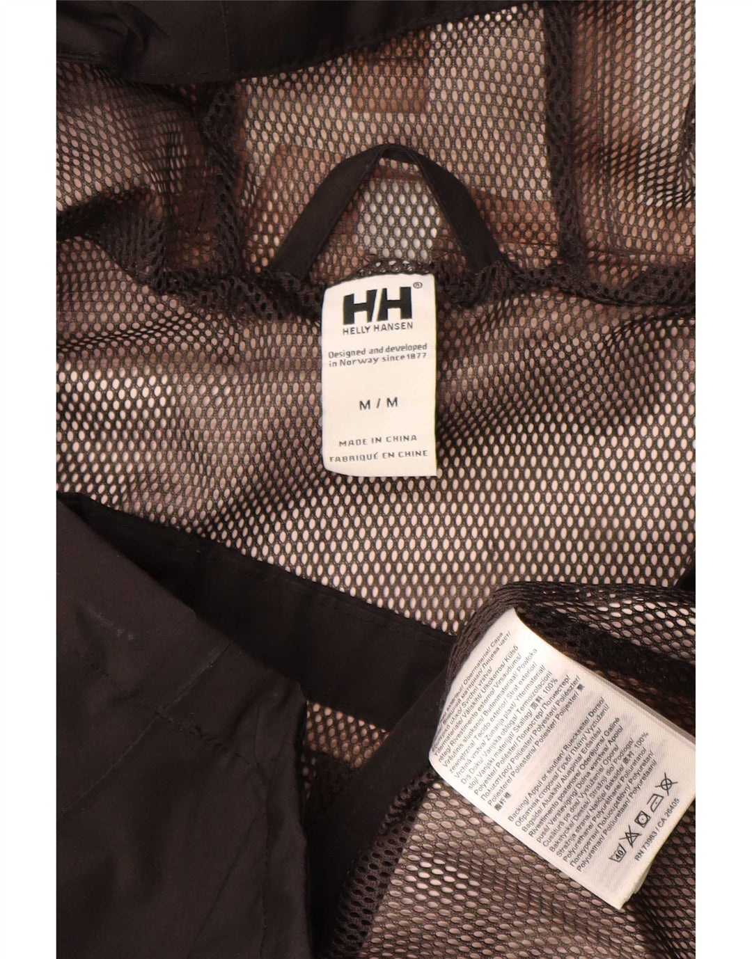 Helly Hansen Regnjakke med hætte til kvinder UK 14 Medium Sort Polyester