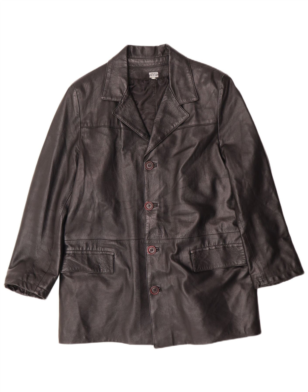 Vintage Herre Læderjakke UK 38 Medium Sort Læder Classic