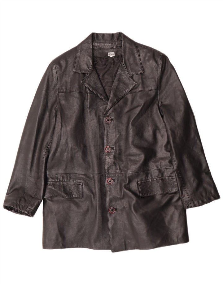 Vintage Herre Læderjakke UK 38 Medium Sort Læder Classic