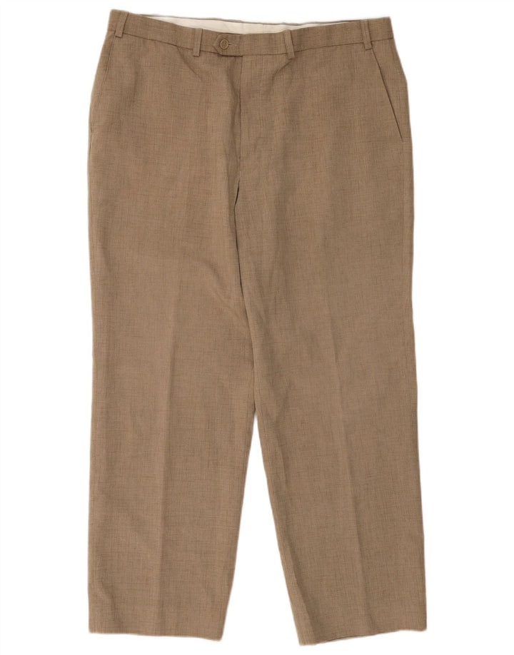 Marks & Spencer Straight Suit Bukser til mænd W38 L27 Beige Polyester