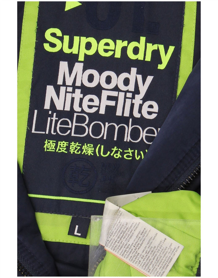 Superdry Bomberjakke til mænd UK 40 Stor marineblå polyester