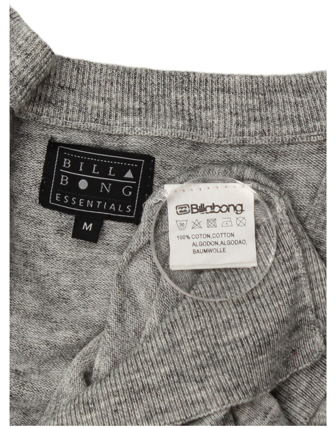 Billabong Herre cardigan sweater Medium Grey Flecked Bomuld