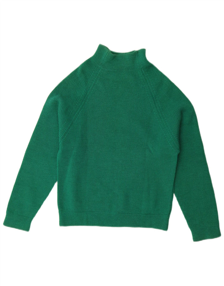 Vintage Dame Turtle Neck Jumper Sweater UK 14 Medium Green