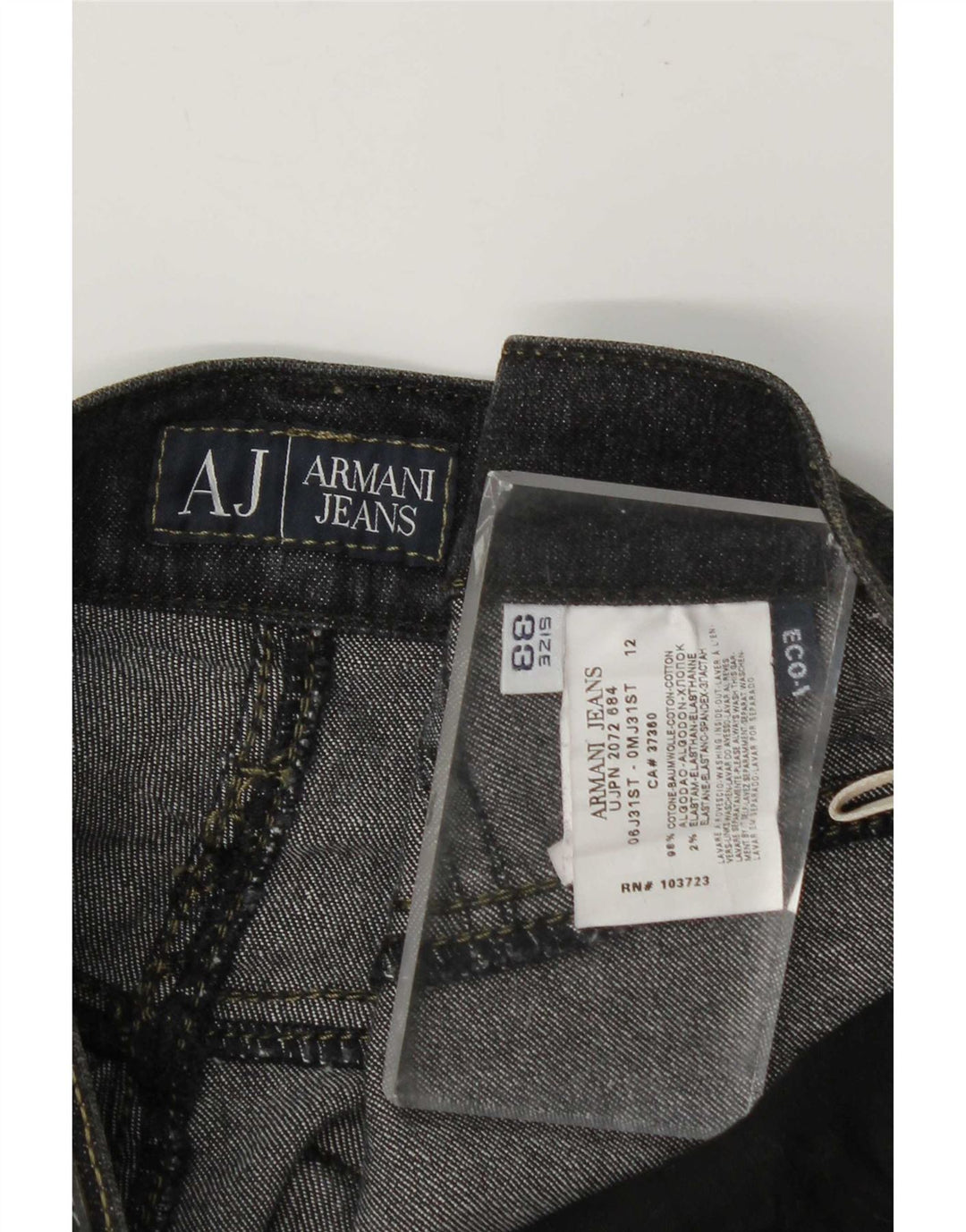 Armani Herre Zathan Straight Jeans W33 L28 Grå Bomuld