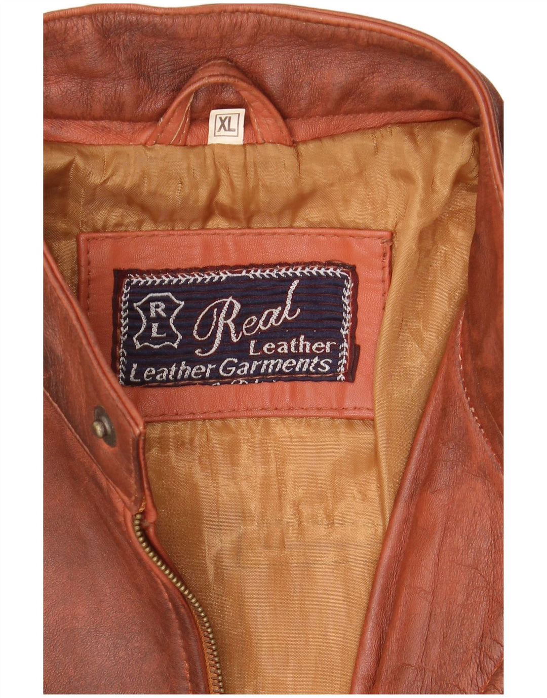 Vintage dame UK 18 XL brunt læder