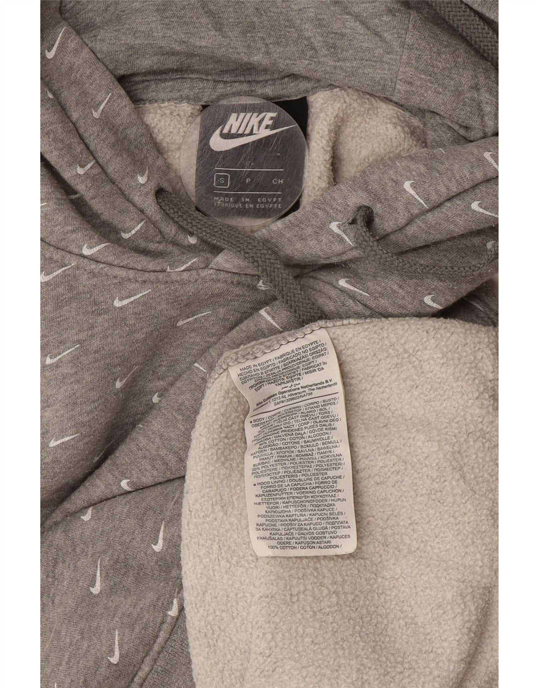 Nike grafisk hættetrøje til mænd, lille grå bomuld