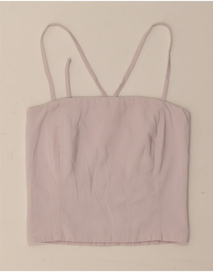 Zara Womens Crop Corset Top UK 8 Small Purple Modal