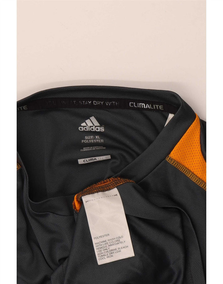 Adidas Herre Climalite T-Shirt Top XL Grå Colourblock Polyester