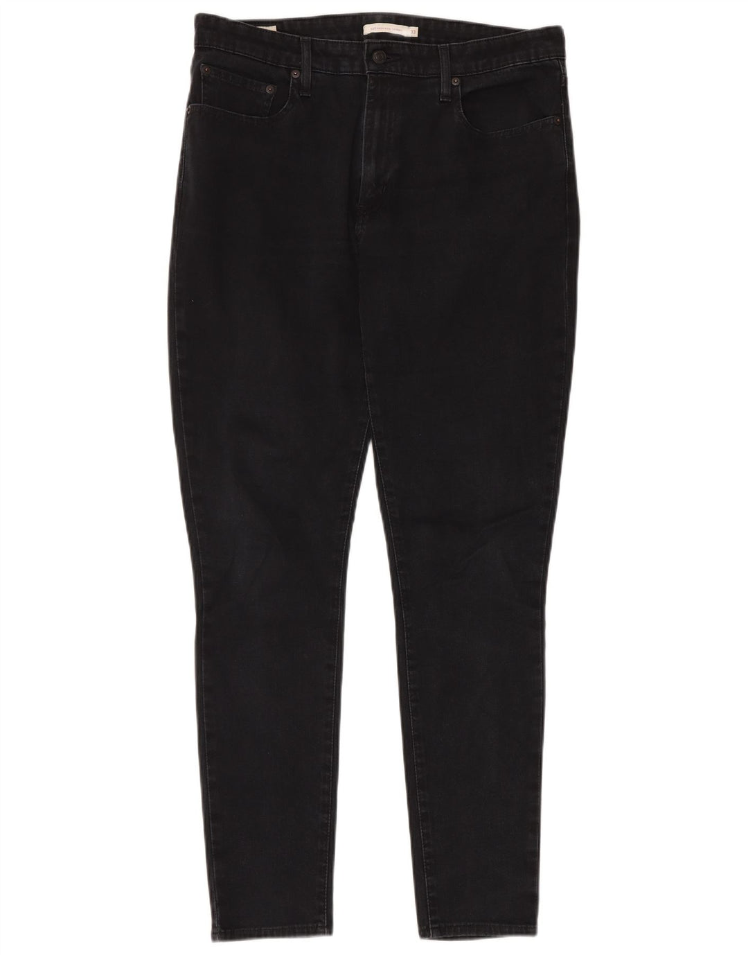 LEVI'S Dame 721 Skinny Jeans med høj talje W33 L32 sort bomuld