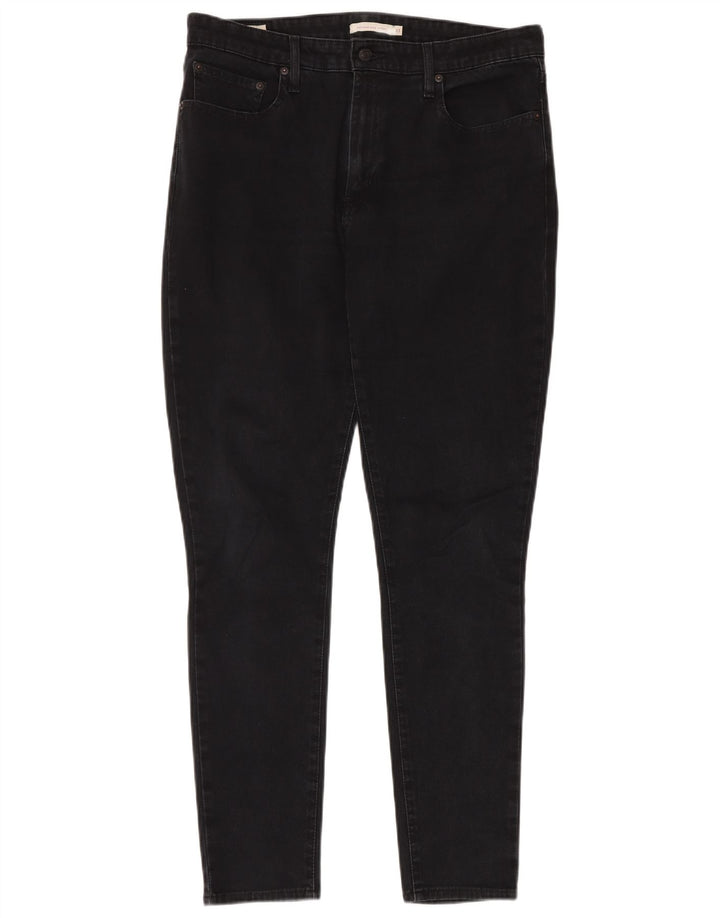 LEVI'S Dame 721 Skinny Jeans med høj talje W33 L32 sort bomuld