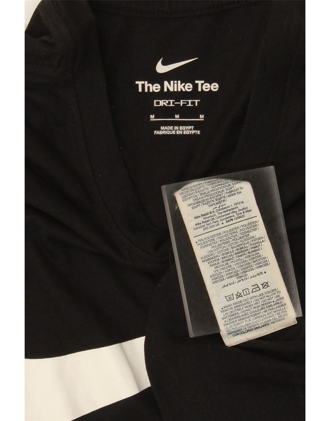 Nike Herre Dri Fit Grafisk T-Shirt Top Medium Sort Polyester