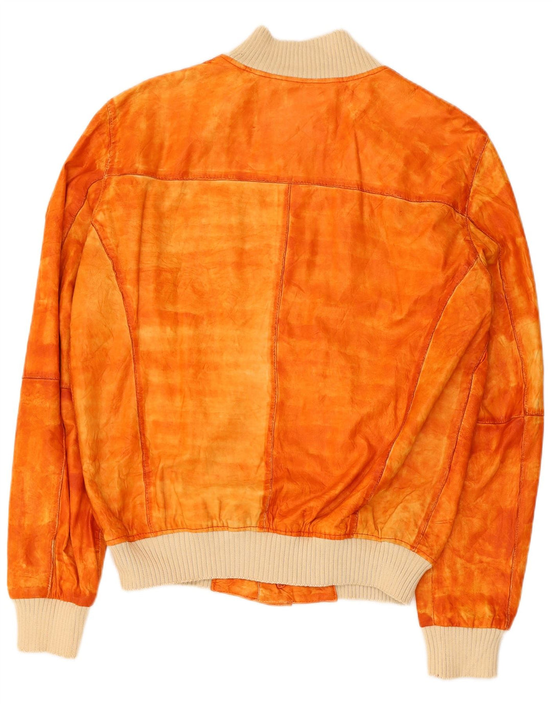 Milestone Herre Ruskind Bomber Jacket UK 36 Small Orange Læder