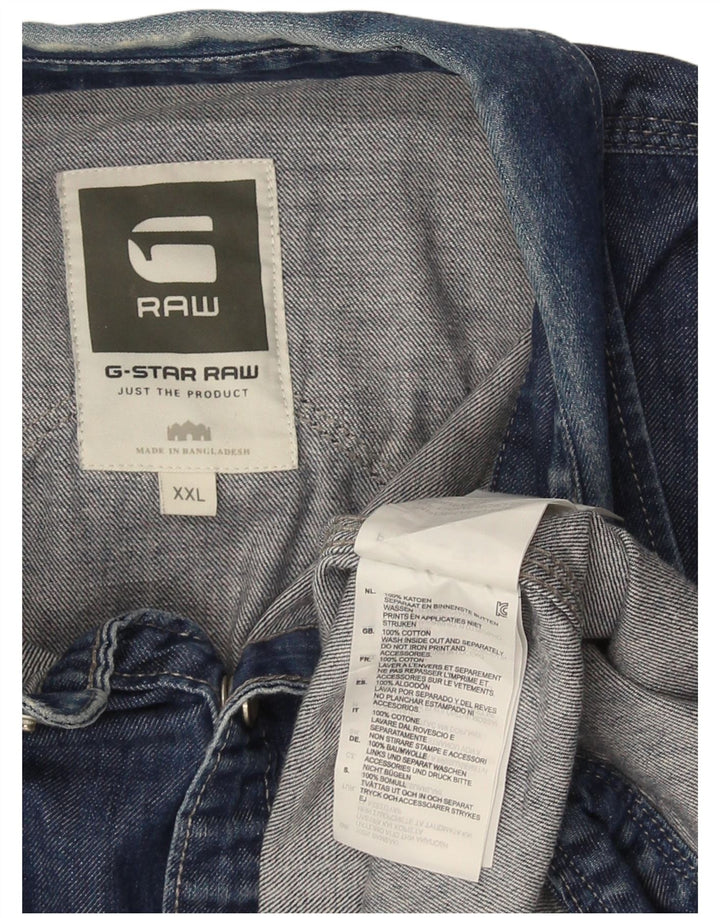G-Star Herre Denim Shirt 2XL Blå Bomuld