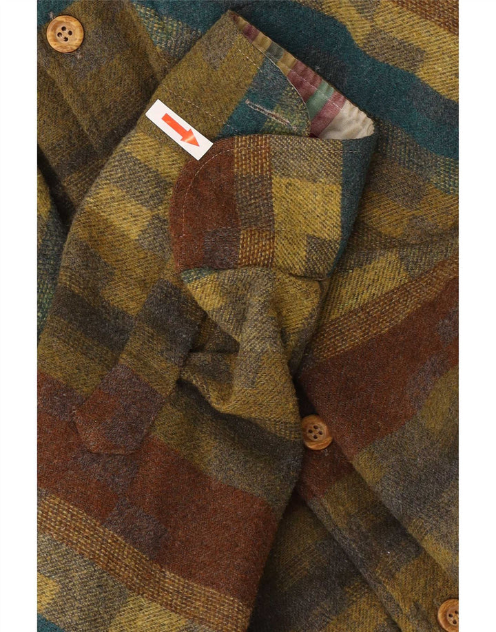 Massaro Herre Flanelskjorte Stor Khaki Stribet