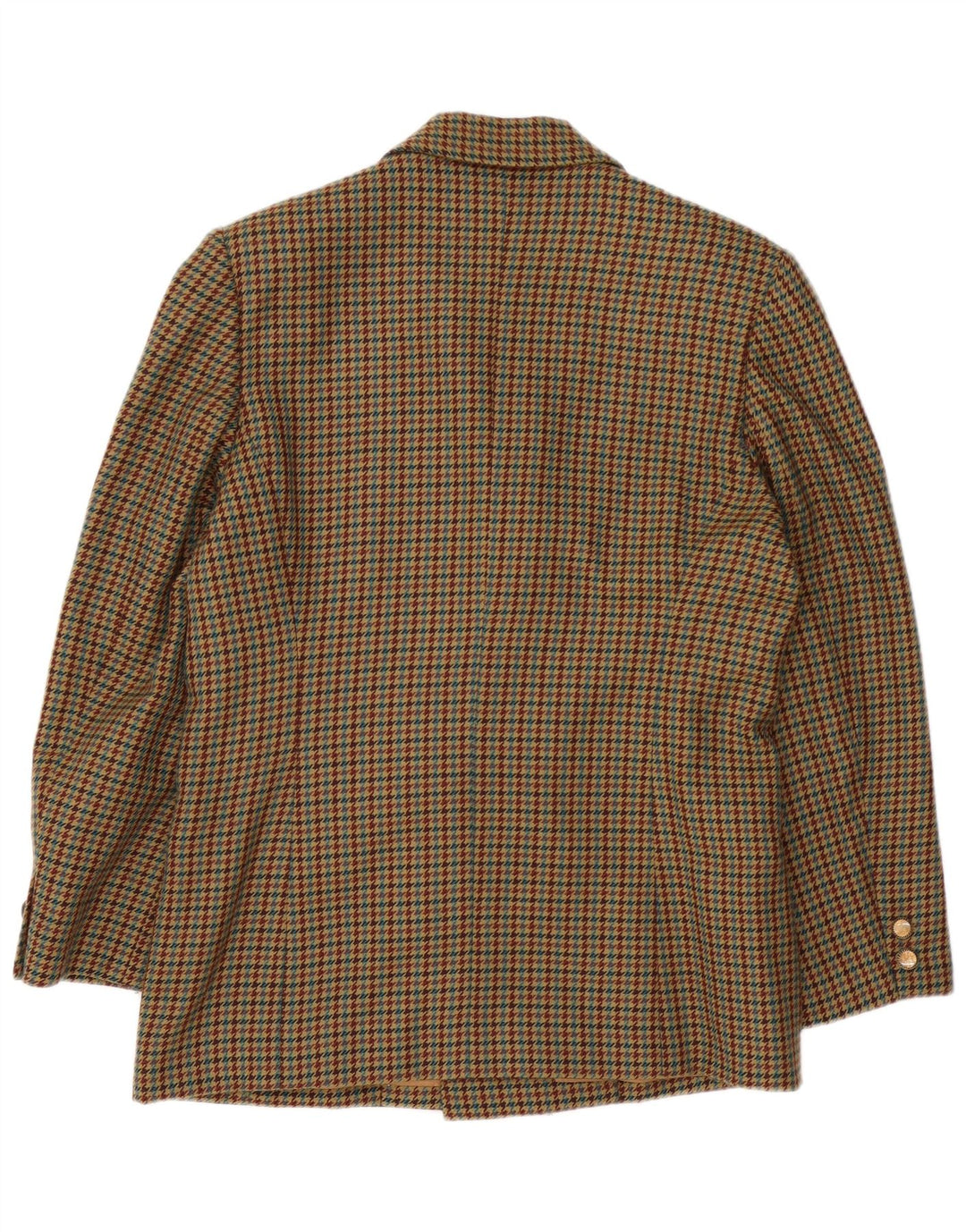 Vintage Dame Dobbeltradet Blazer Jacket UK 16 Large Brown Houndstooth