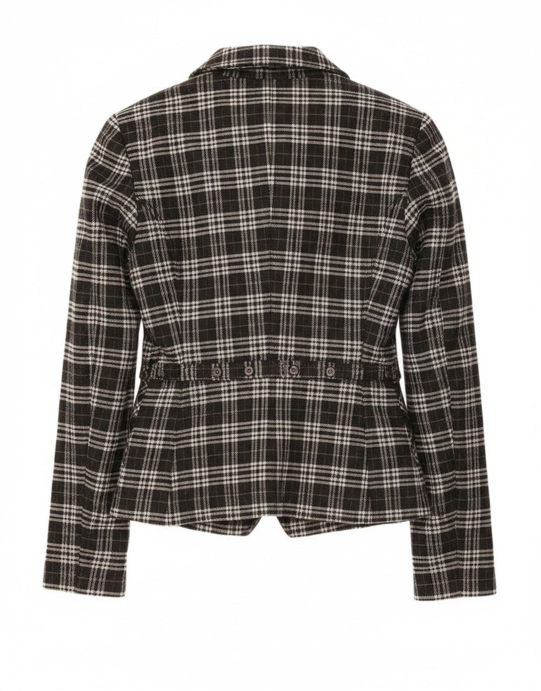 Roccobarocco Dame 2-knaps blazerjakke IT 44 Medium Sort ternet bomuld