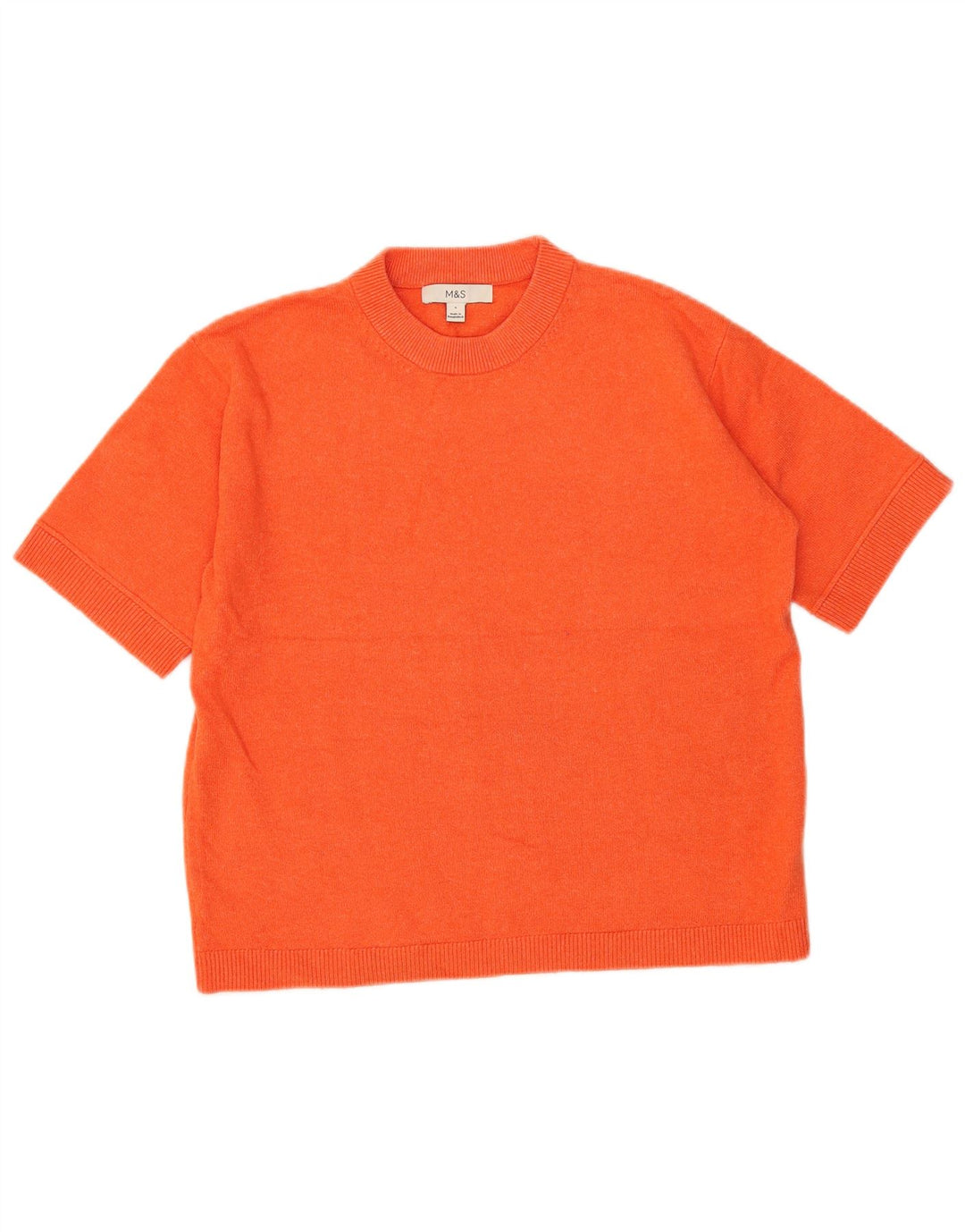 Marks & Spencer Dame Oversized T-Shirt Top UK 10 Small Orange Polyester