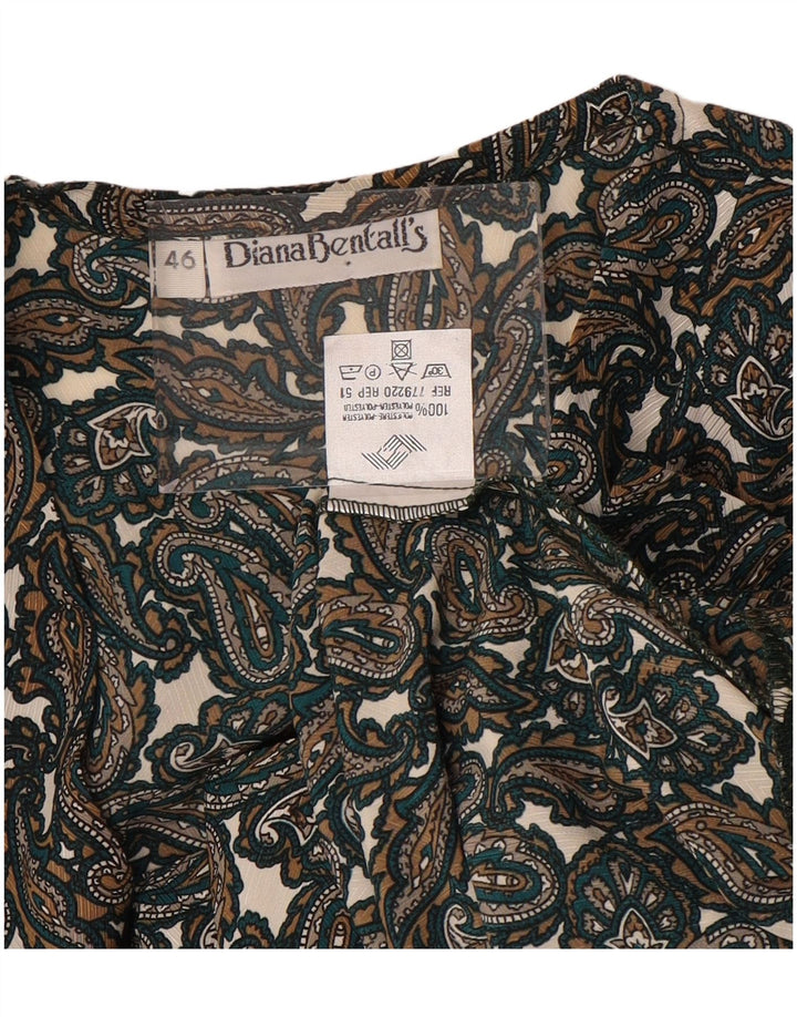 DIANA BENTALLS Dameskjorte Bluse IT 46 Stor Brun Paisley Polyester