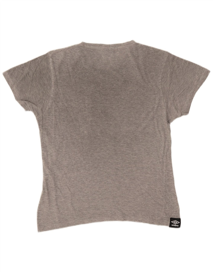 Umbro Herre Grafisk T-Shirt Top Medium Grey Flecked Bomuld
