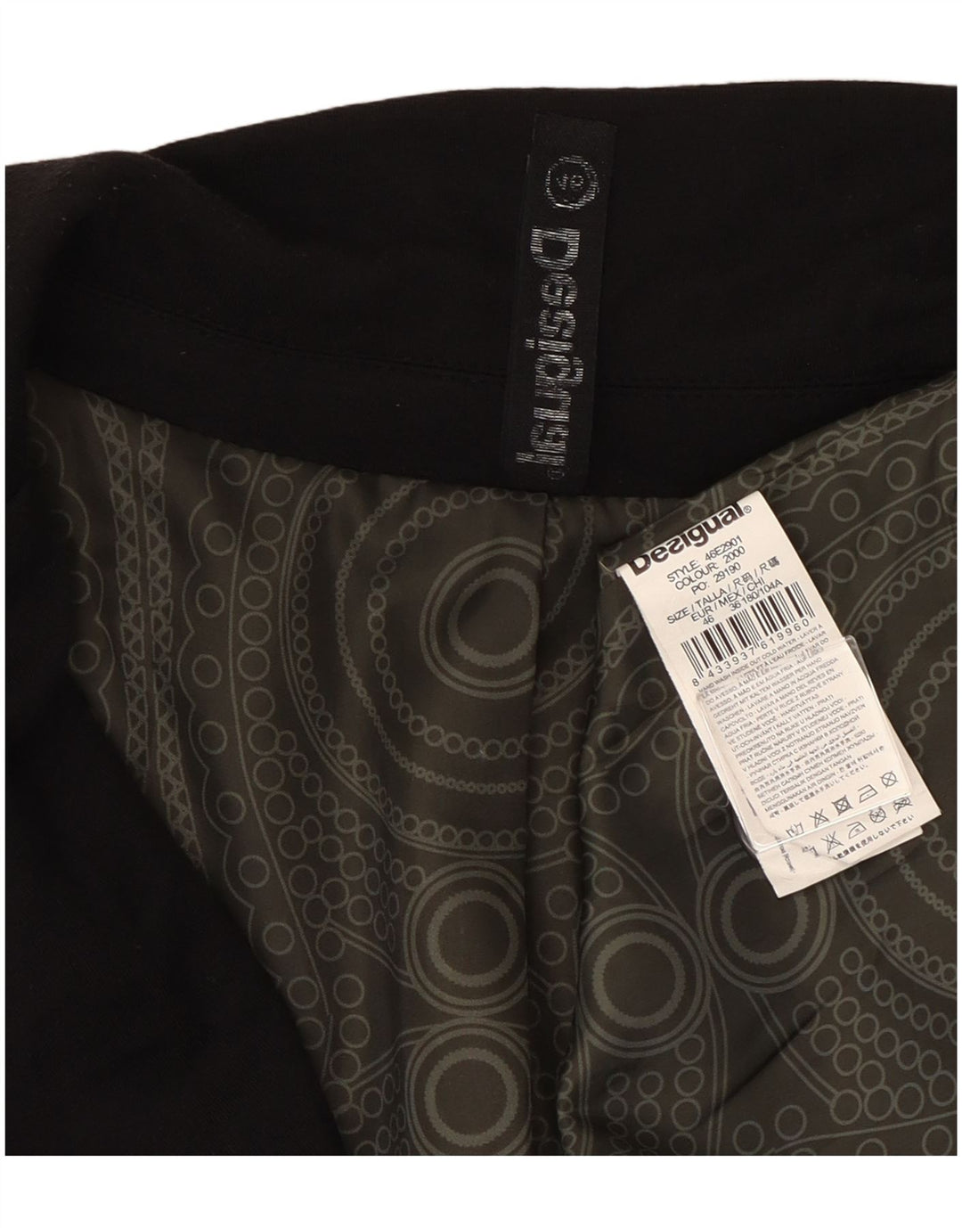 Desigual Dame 1-knaps blazerjakke EU 46 XL Sort viskose