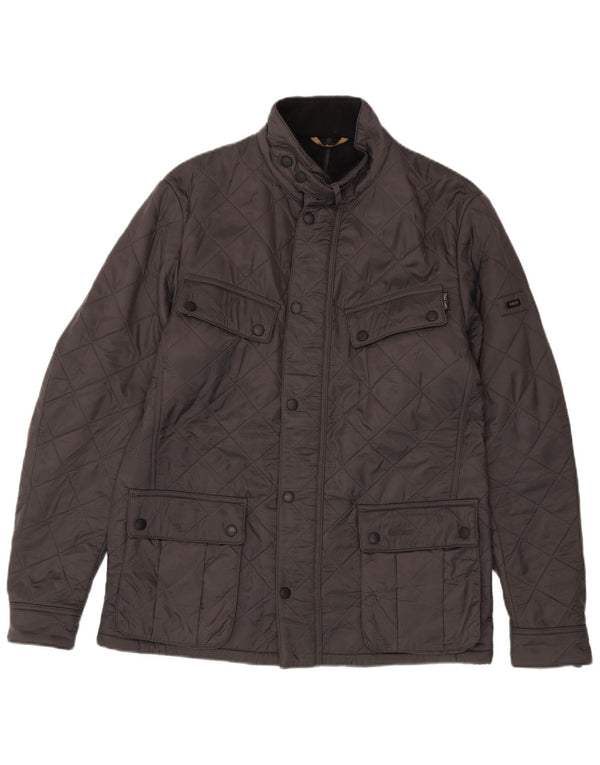 Barbour Herre quiltet jakke UK 40 Stor Grå Polyamid