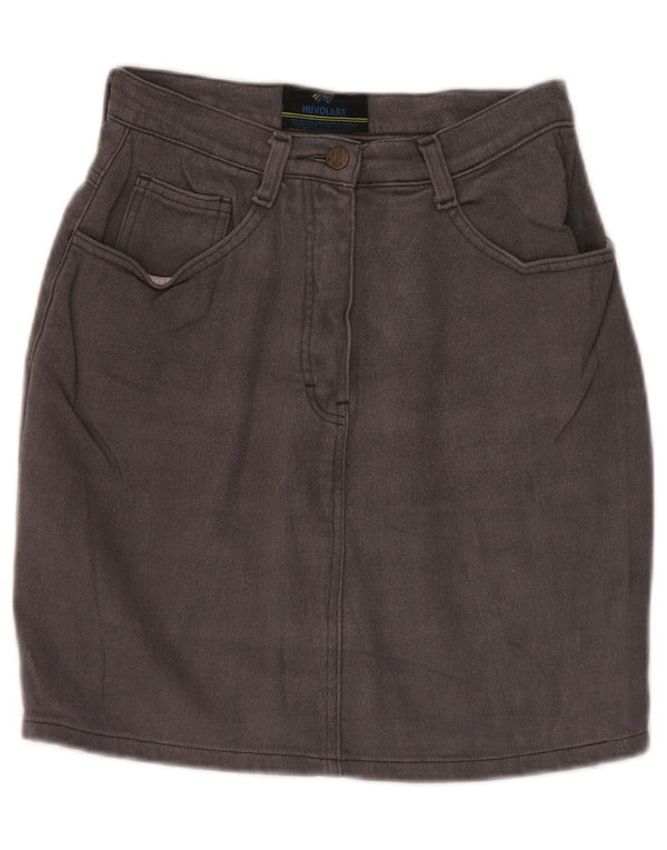 VINTAGE Dame højtaljet denimnederdel IT 42 Medium W28 Grå Bomuld