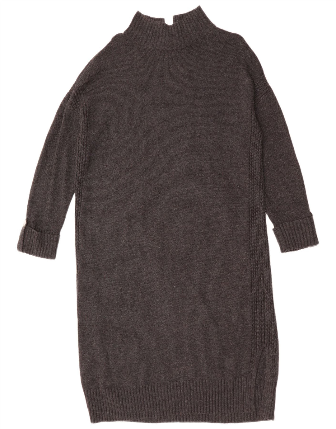 MINT FLØJEL Dame Langærmet Oversized Jumper Kjole UK 14 Medium Grey