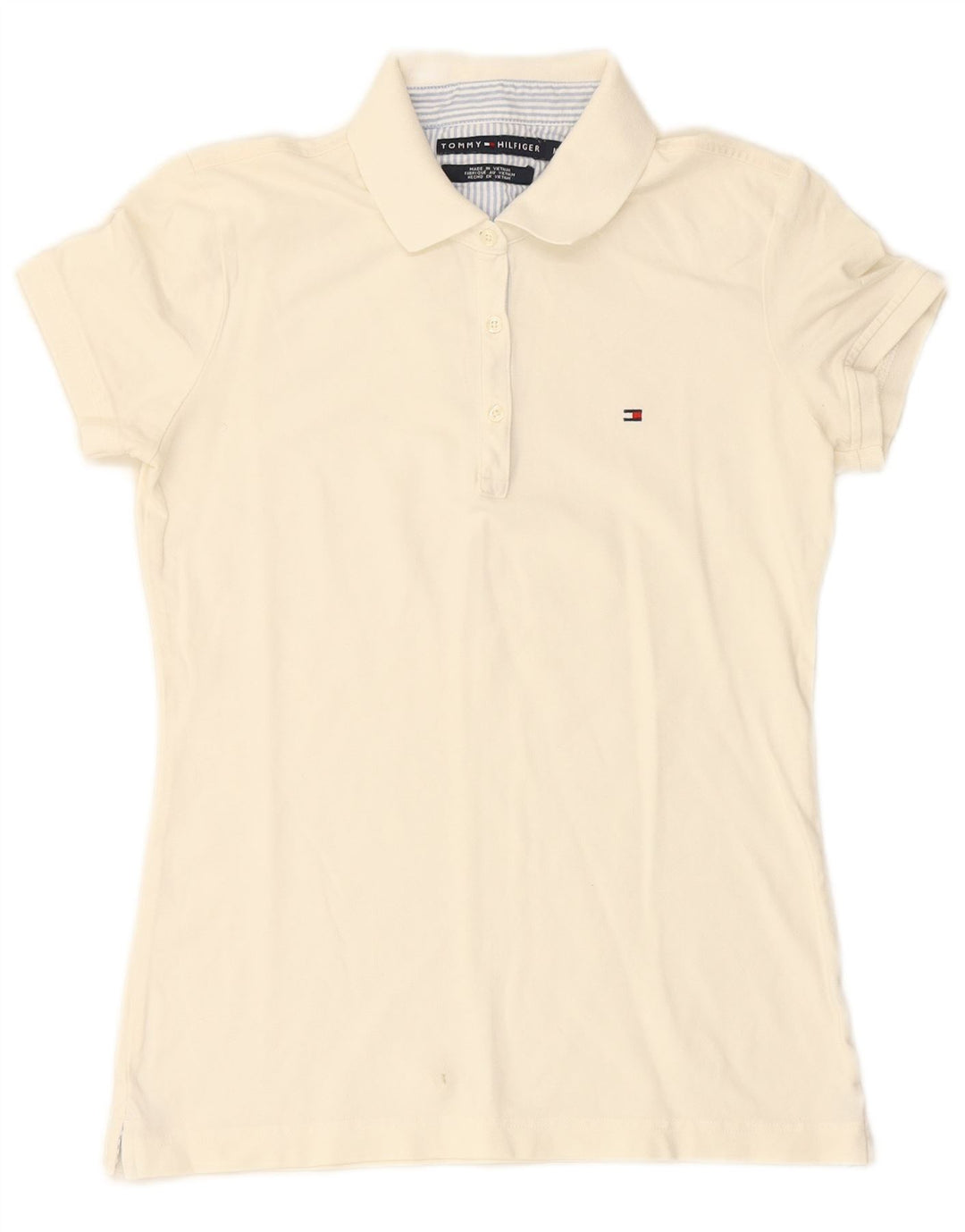 TOMMY HILFIGER Dame poloshirt UK 14 Medium White