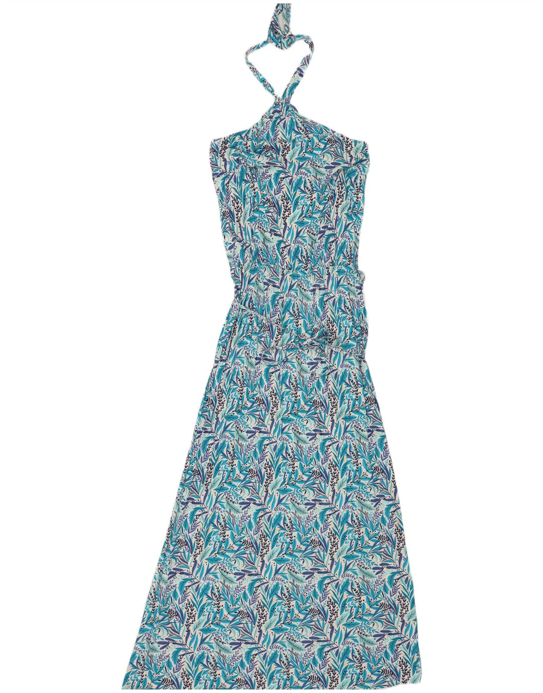 Blue Motion Dame Maxi Halter Dress EU 40/42 Medium Blue Floral Viscose