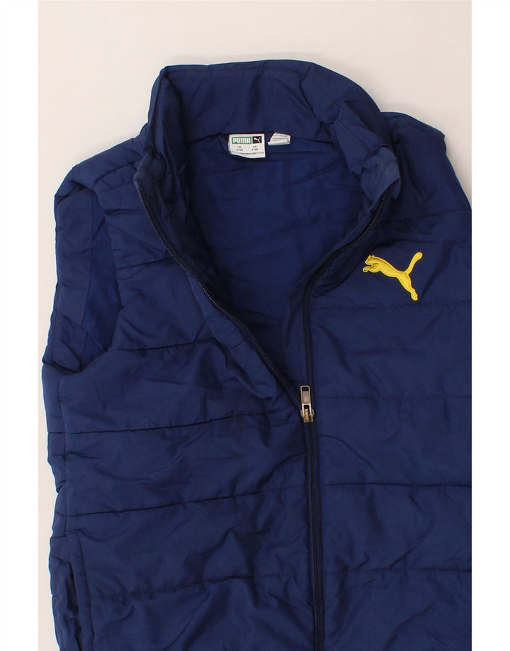 PUMA Boys Padded Gilet 7-8 Years Small  Navy Blue Polyester Vintage Puma and Second-Hand Puma from Messina Hembry 