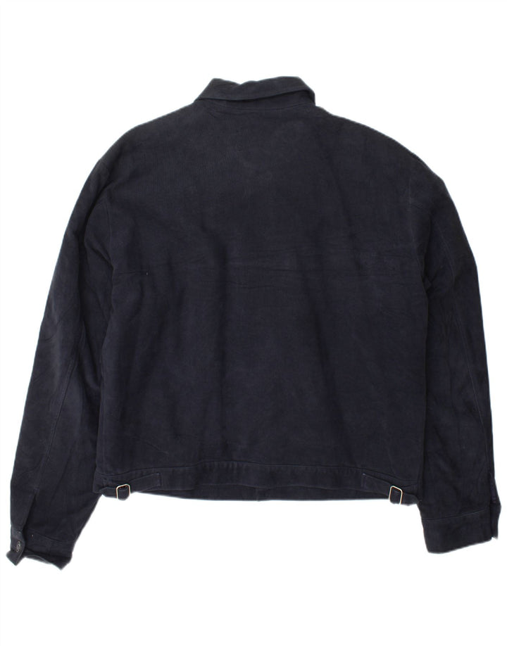 Guess Herre Bomber Jacket UK 40 Large Navy Blue Cotton